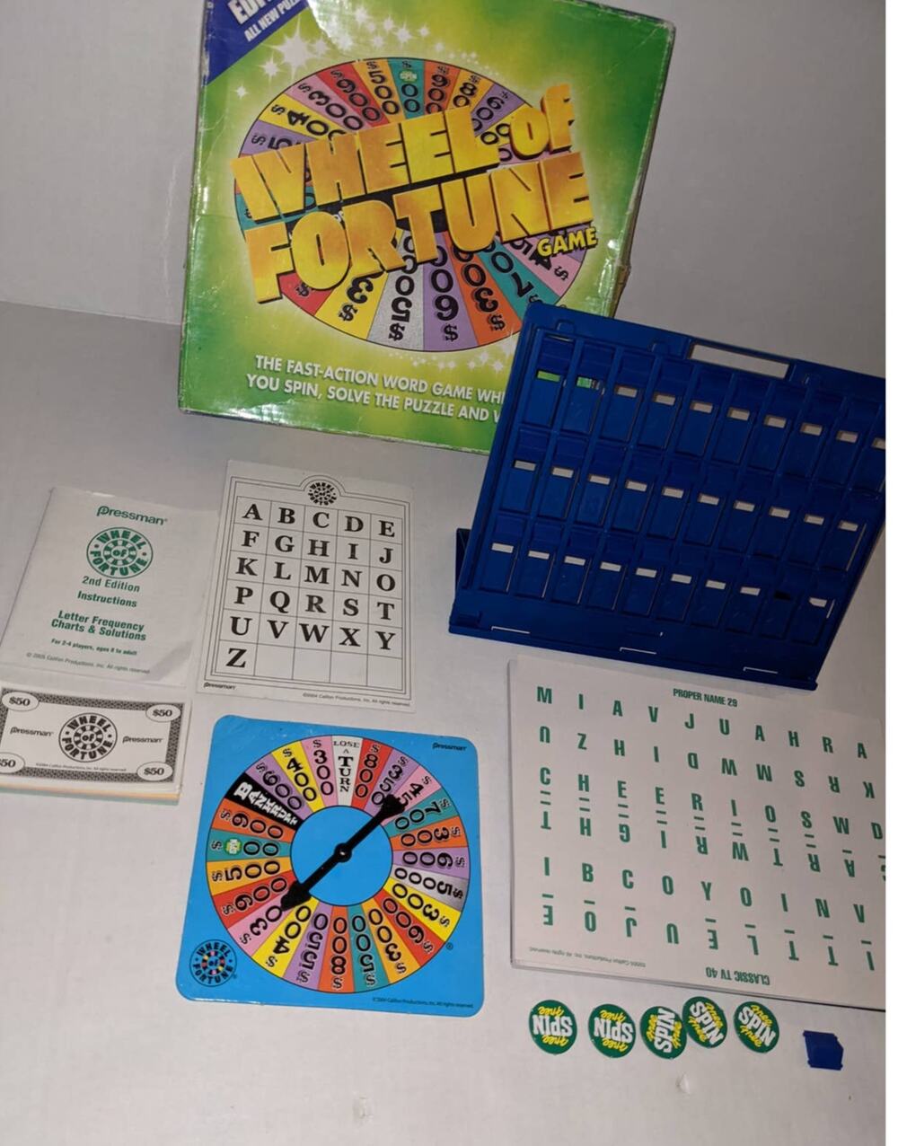 Vintage Wheel of Fortune 2nd Edition Board Game Pressman Complete Good Shape
